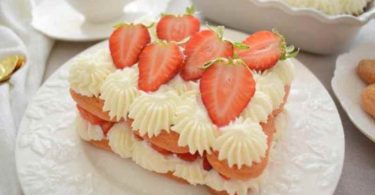 Tiramisu aux fraises, ricotta et mascarpone