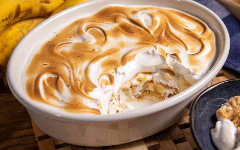 Recette de pudding banane et meringue